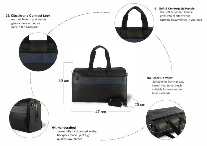 Walter Leather Holdalls - Black