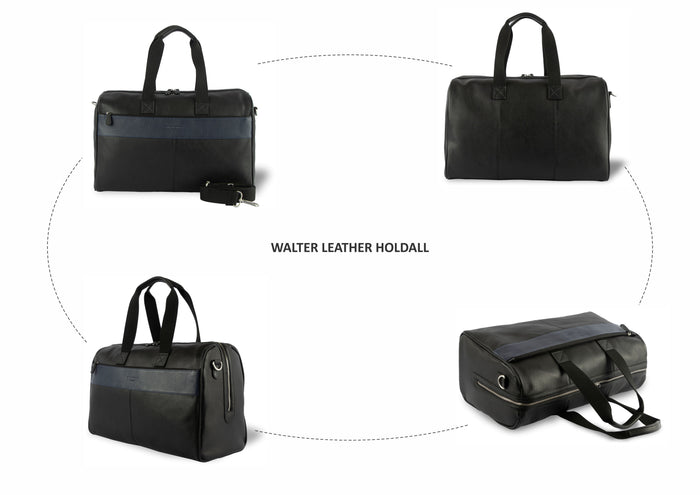 Walter Leather Holdalls - Black