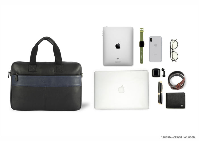 Walter Leather Laptop Bags - Black