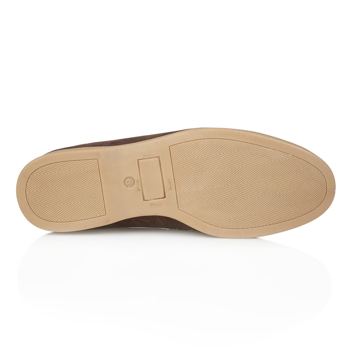 Wembley Suede Leather Tassel Loafers - Brown