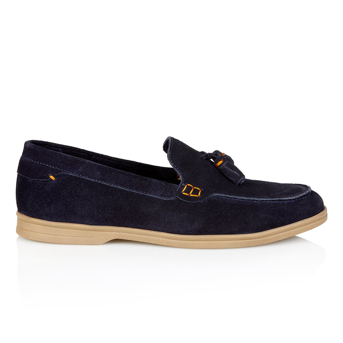 Wembley Suede Leather Tassel Loafers - Navy