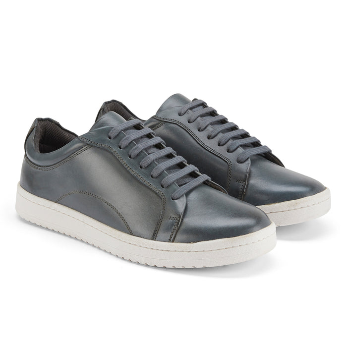 Westcote Leather Smart Casual Trainers - Grey