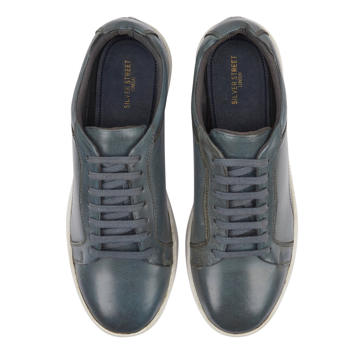 Westcote Leather Smart Casual Trainers - Grey