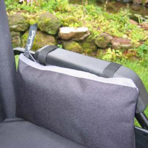 Full view of Wheelchair Pannier Bag bag on a plain background, showing its shape and carrying handles.