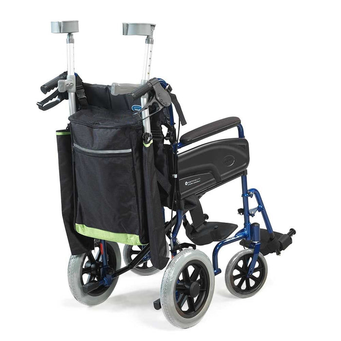 Wheelyscooter Wheelchair Scooter Crutch Bag: close-up of the arm cuff showing the open design to keep the crutch secure on your forearm.