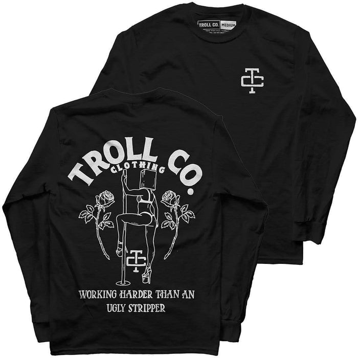 Troll Co. WHUS Butterface long sleeve tee in black