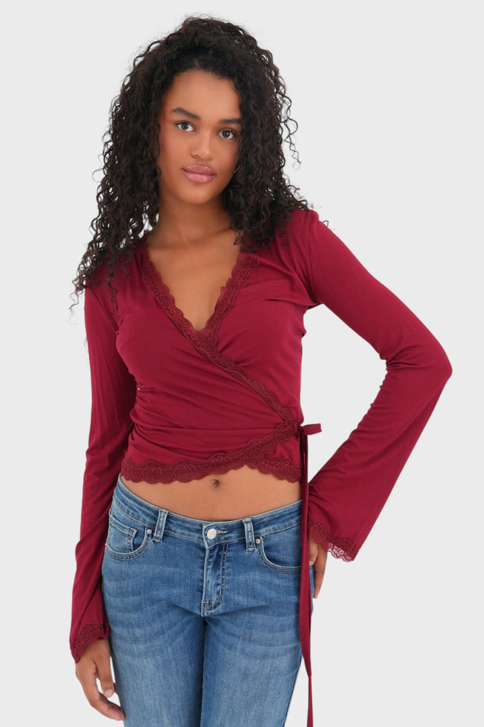 "Wiggle" top bordeaux