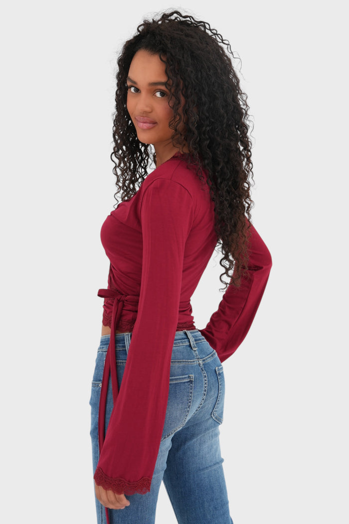 "Wiggle" top bordeaux