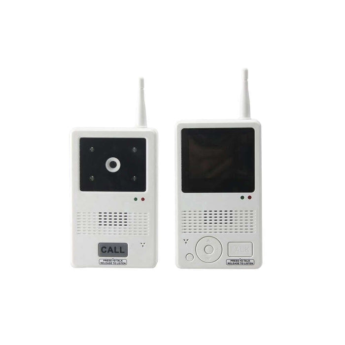 Full view of Wireless Video Door Phone with large buttons and clear display on a plain background.