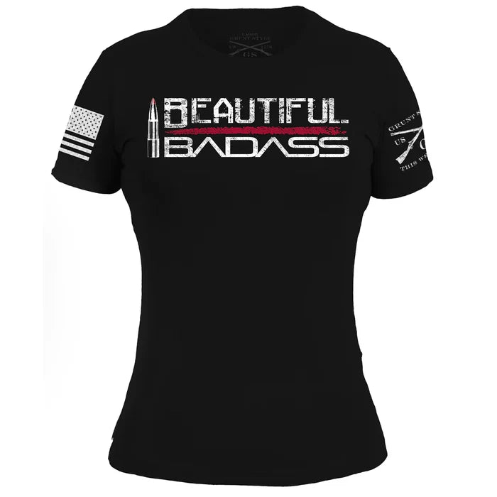 Grunt Style women's Beautiful Badass graphic tee in black
