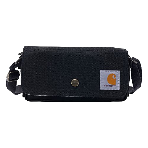 Carhartt women's horizontal crossbody bag in black with zip closure