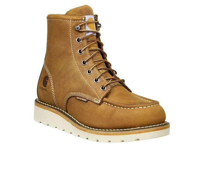 Carhartt women's wedge work boot, alternate view of the leather upper and lacing