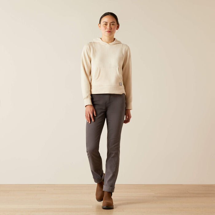 Ariat women's lightweight cropped hoodie in sun kiss heather, full length view