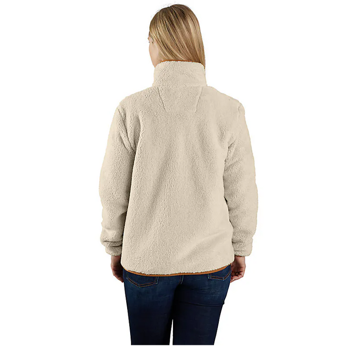 Carhartt women's oat milk and brown fleece pullover, additional product image