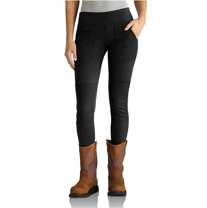 Carhartt Women's Force midweight fitted utility legging in black, front product view