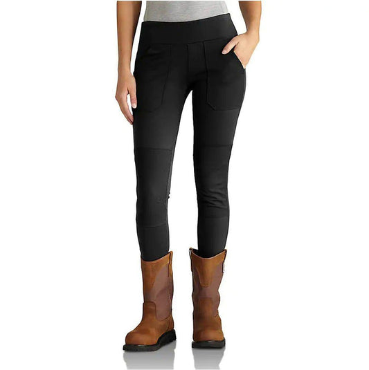 Carhartt Women's Force midweight fitted utility legging in black, front product view