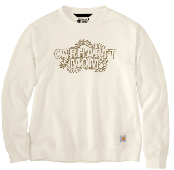 Carhartt women's Sawyer Mother crewneck sweatshirt in eggshell