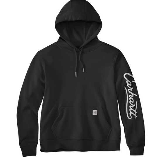 Carhartt women's Sawyer script logo sweatshirt in black