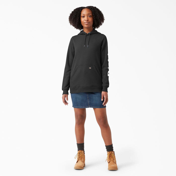 Dickies women's water repellent hoodie in black, additional product view