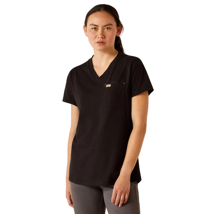 Ariat women's Workman Rose short sleeve t-shirt in black, front view