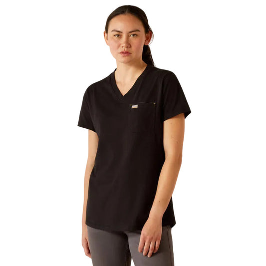 Ariat women's Workman Rose short sleeve t-shirt in black, front view
