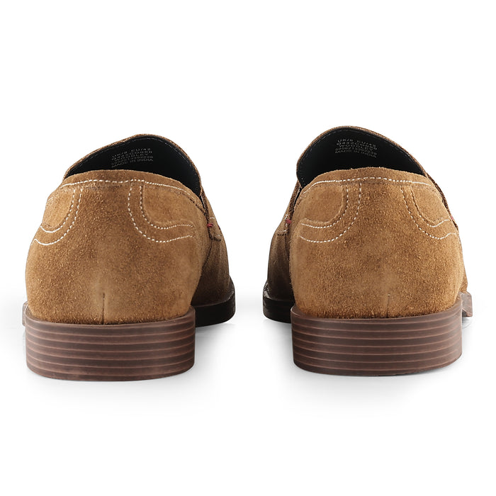Woodley Suede Leather Penny Loafers - Tan