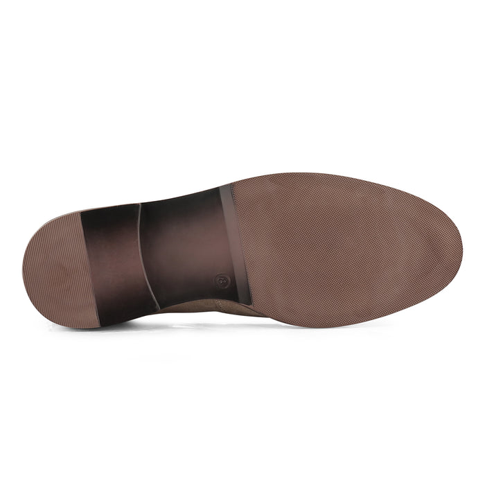 Woodley Suede Leather Penny Loafers - Taupe