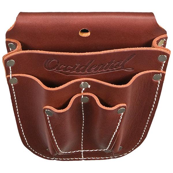 Occidental Leather Work Forged belt caddy, top view of the tool slots