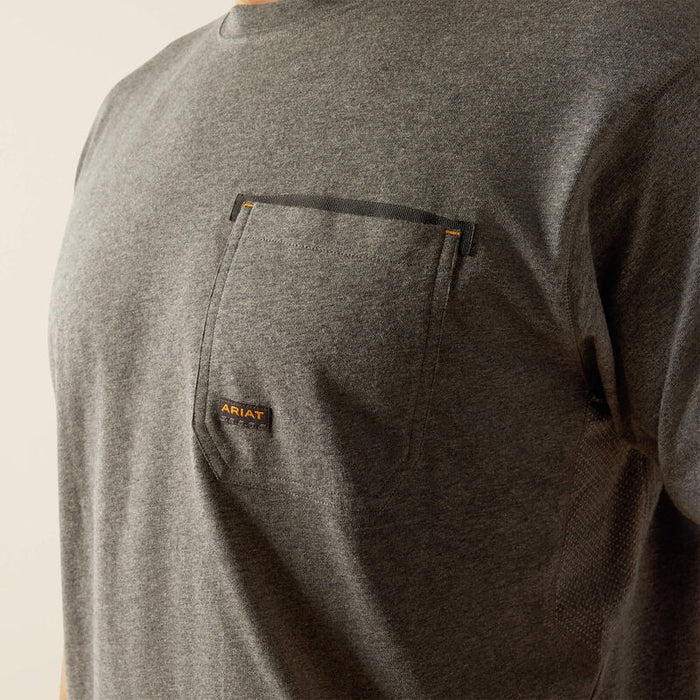 Workman Beams T-Shirt, SS, Medium Charcoal Heather Grey