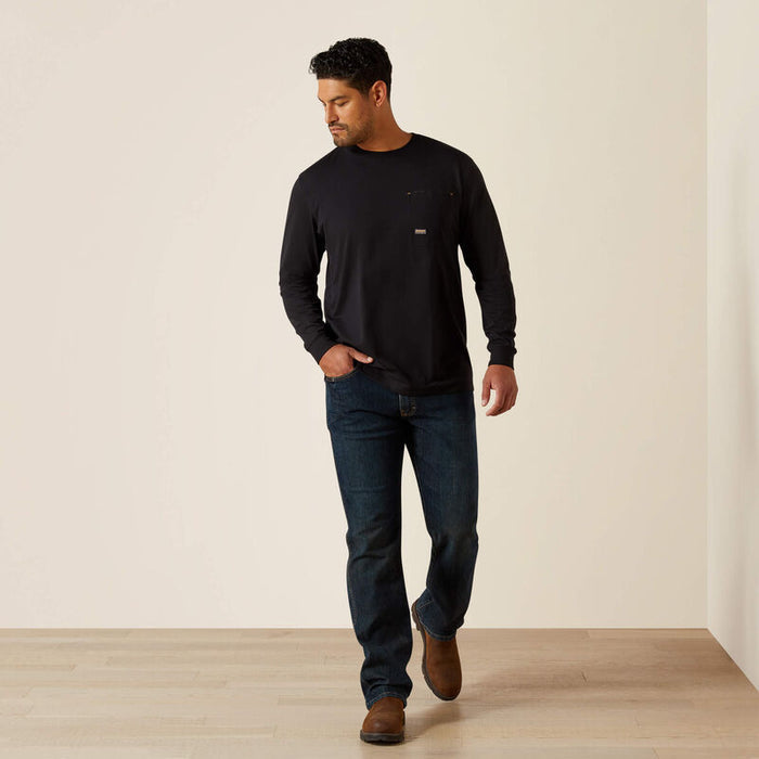 Full-length view of the Ariat Work Workman Born For This long sleeve t-shirt in black