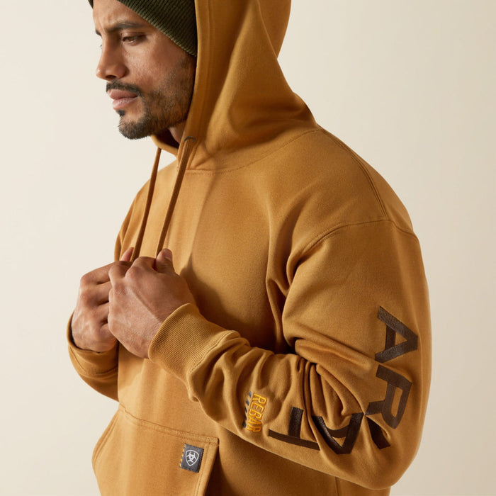 Ariat Work Workman graphic hooded sweatshirt in dijon and mole, additional product image