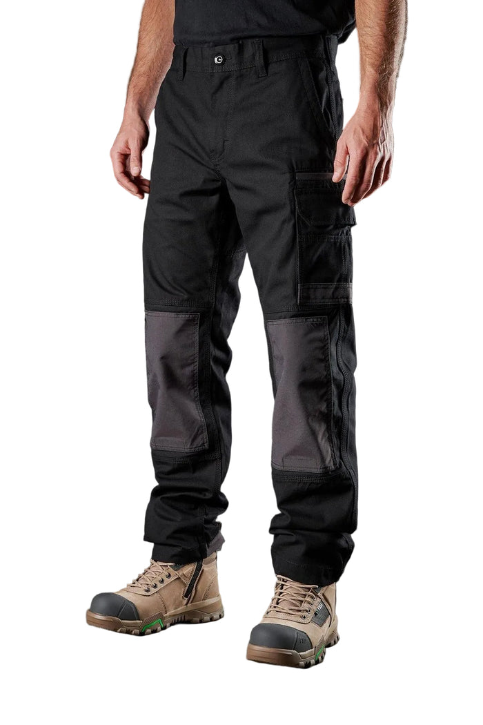 FXD WP1 original cargo work pant in black with reinforced knee panels