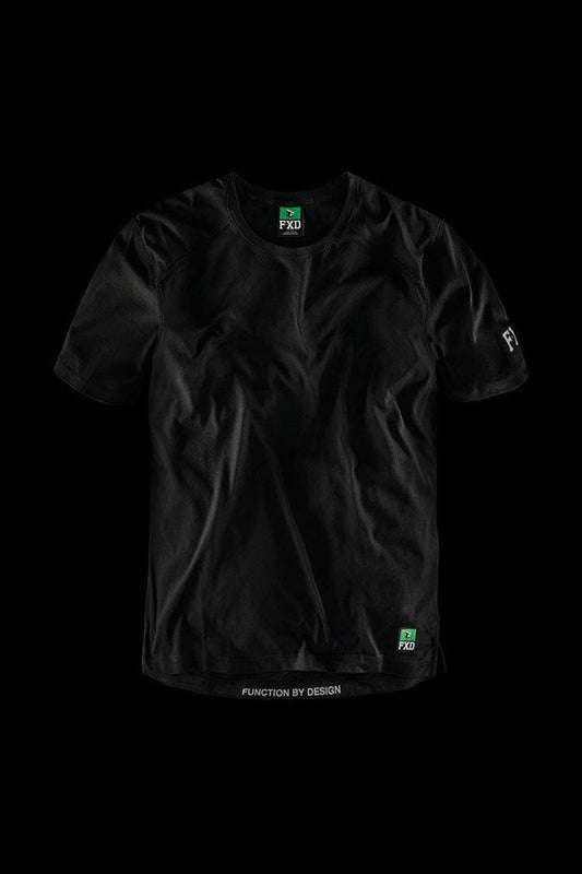 FXD WT-3 technical work tee in black with moisture-wicking fabric, big and tall sizing
