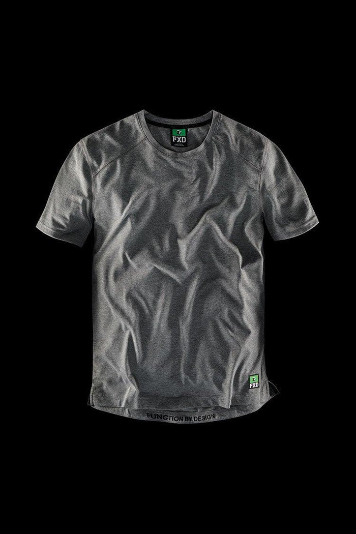 FXD WT-3 technical work tee in grey marle with moisture-wicking fabric, big and tall sizing