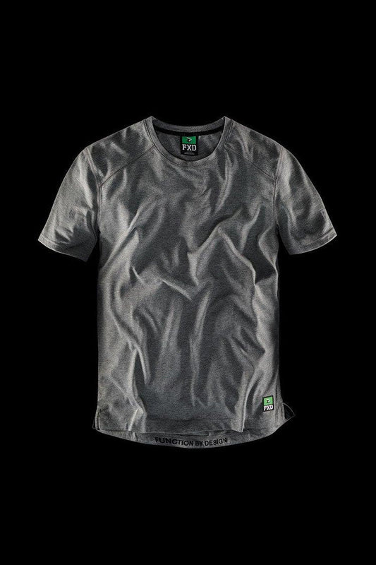 FXD WT-3 technical work tee in grey marle with moisture-wicking fabric, big and tall sizing