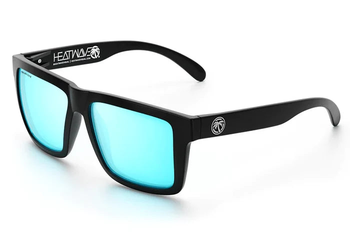 Heat Wave Visual XL Vise Z87 safety sunglasses with black frame and Arctic Chrome lens
