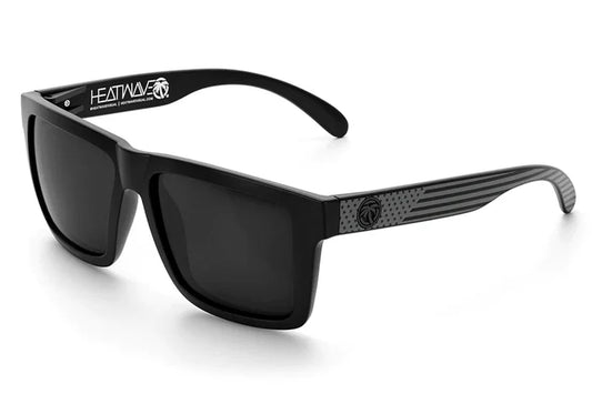 Heat Wave Visual XL Vise Z87 safety sunglasses with black frame and SOCOM stars and stripes lens