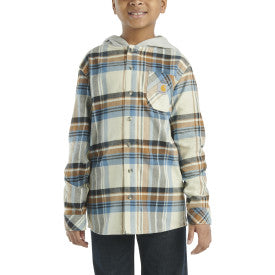 Carhartt youth boys malt hooded flannel shirt, additional product image