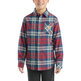 Carhartt youth boys dark denim flannel shirt, additional product image