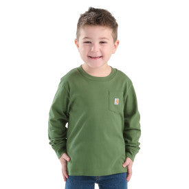 Carhartt youth boys pocket tee in bronze green, additional product image
