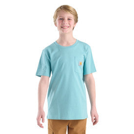 Carhartt youth boys short-sleeve outdoor pocket t-shirt in stillwater