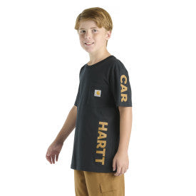 Carhartt youth boys short sleeve t-shirt in caviar black