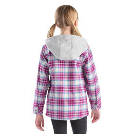 Carhartt youth girls hooded flannel shirt in crocus, additional product image