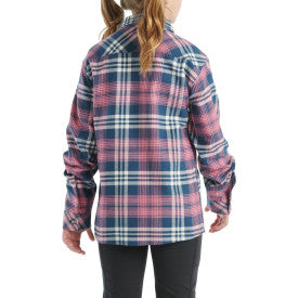 Carhartt youth girls dark denim flannel shirt, further product image