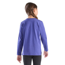 Carhartt youth girls floral logo tee in navy blue, alternate product view