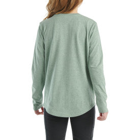 Carhartt youth girls floral logo long sleeve tee in patina heather, further product image