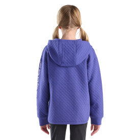 Carhartt youth girls quilted jersey half-zip sweatshirt in navy blue, additional product image