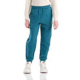 Carhartt youth girls quilted jersey logo sweatpant in atlantic deep