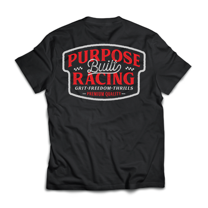 Purpose-Built youth Grit, Freedom and Thrills graphic tee in black