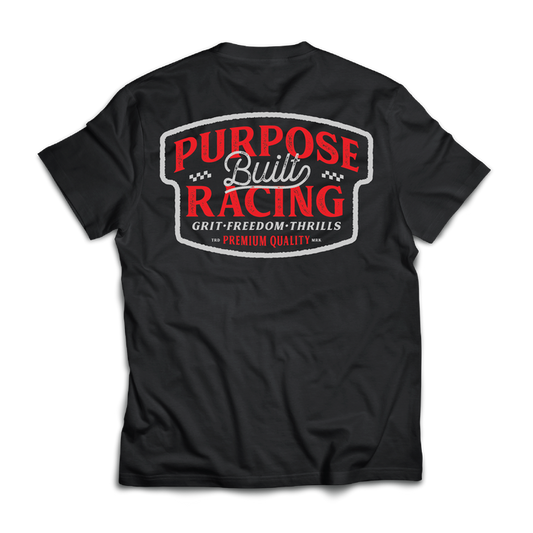 Purpose-Built youth Grit, Freedom and Thrills graphic tee in black